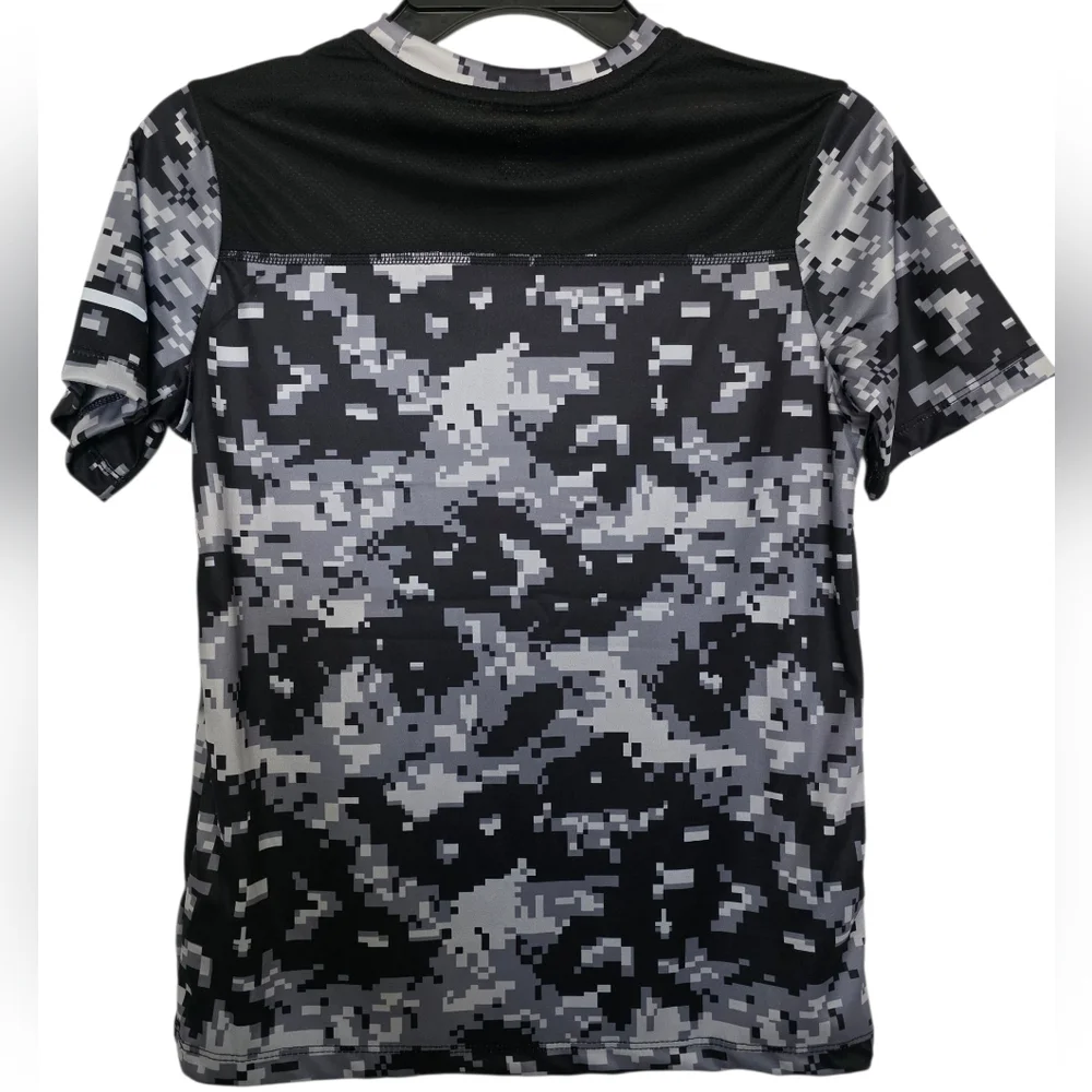 Athletic Works Boys Kids Core Active T-shirt Black Camo Size XL 14-16